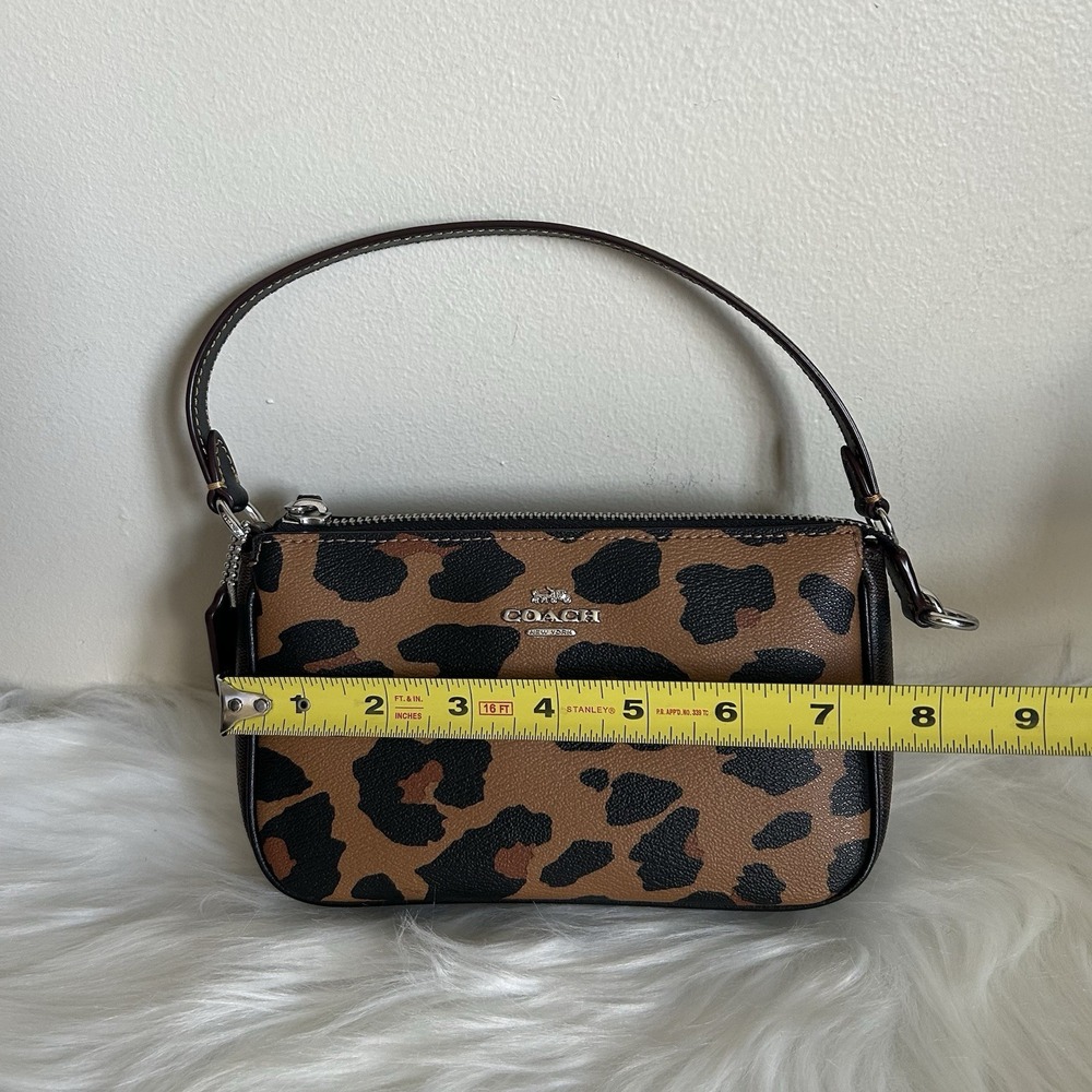 Coach Nolita 19 Leopard Print Brown Coated Canvas Shoulder Bag Excellent - Picture 6 of 8